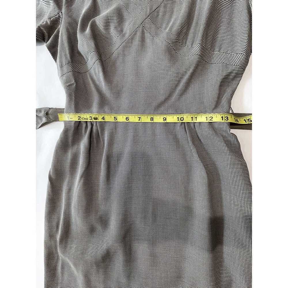 VTG 60s Houndstooth Sheath Dress Mad Men Herman Marcus Waist 26 (READ - Picture 11 of 15